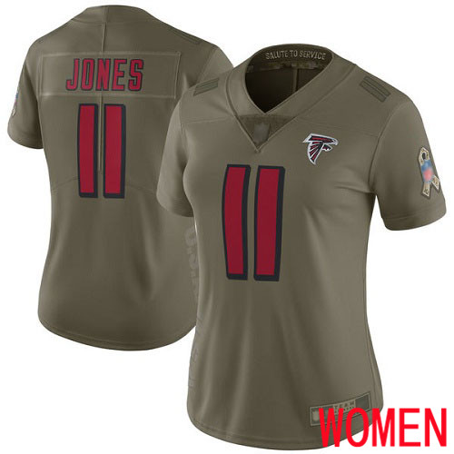 Atlanta Falcons Limited Olive Women Julio Jones Jersey NFL Football #11 2017 Salute to Service->youth nfl jersey->Youth Jersey